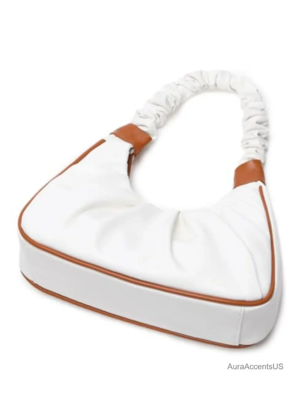 Faux Leather Hobo Tote Bag Mini Clutch with Zipper Shoulder Bag
